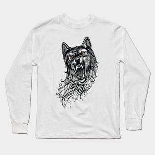 Wolf hand drawing decoration Long Sleeve T-Shirt